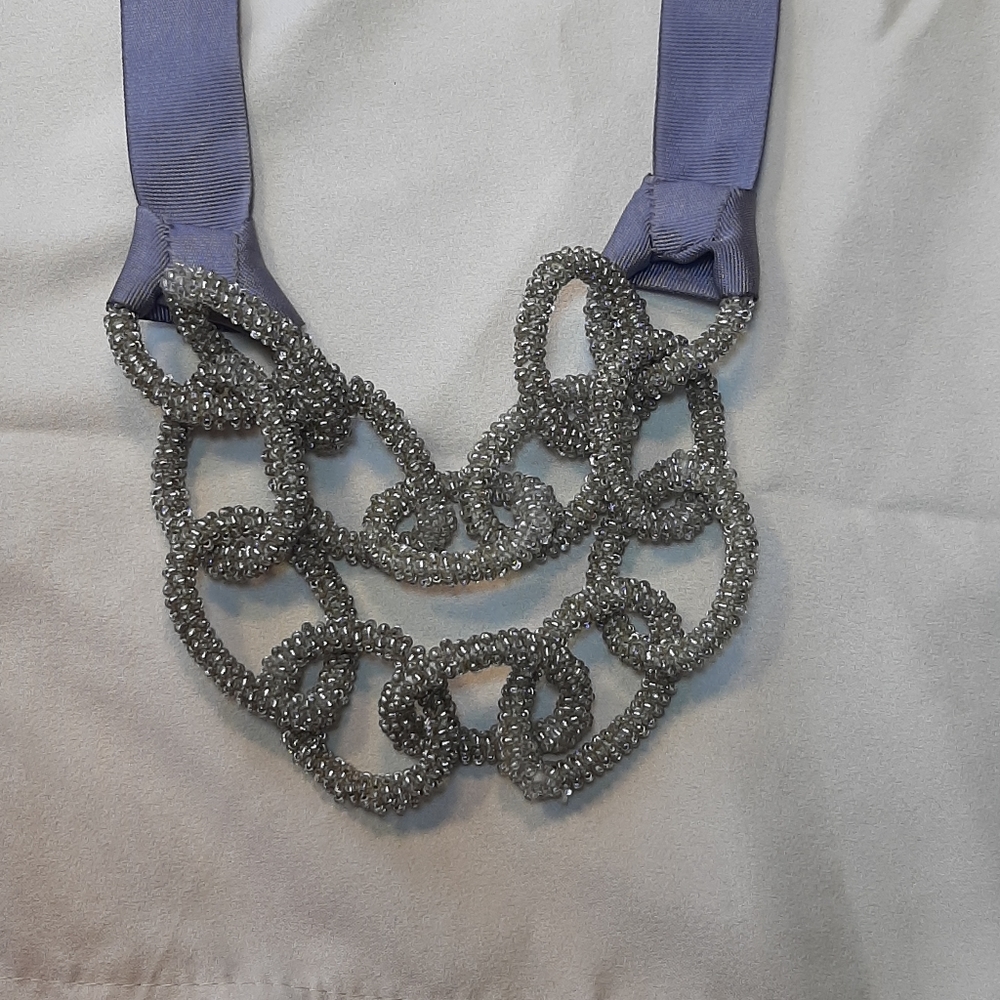 JCrew Beaded Ribbon Necklace (Never Worn)